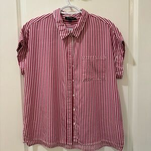 Velvet Heart Hot Pink Tencel Shirt with Stripes